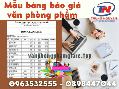 Mẫu bảng báo giá văn phòng phẩm